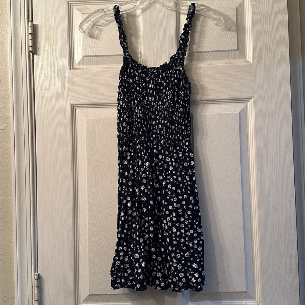 J for Justify Midnight Blue Dress with White Floral Accents